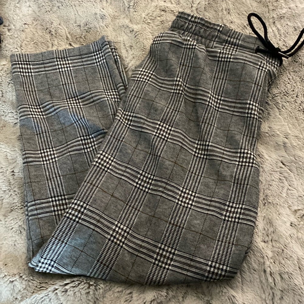 a new day Gray Plaid Drawstring Pants